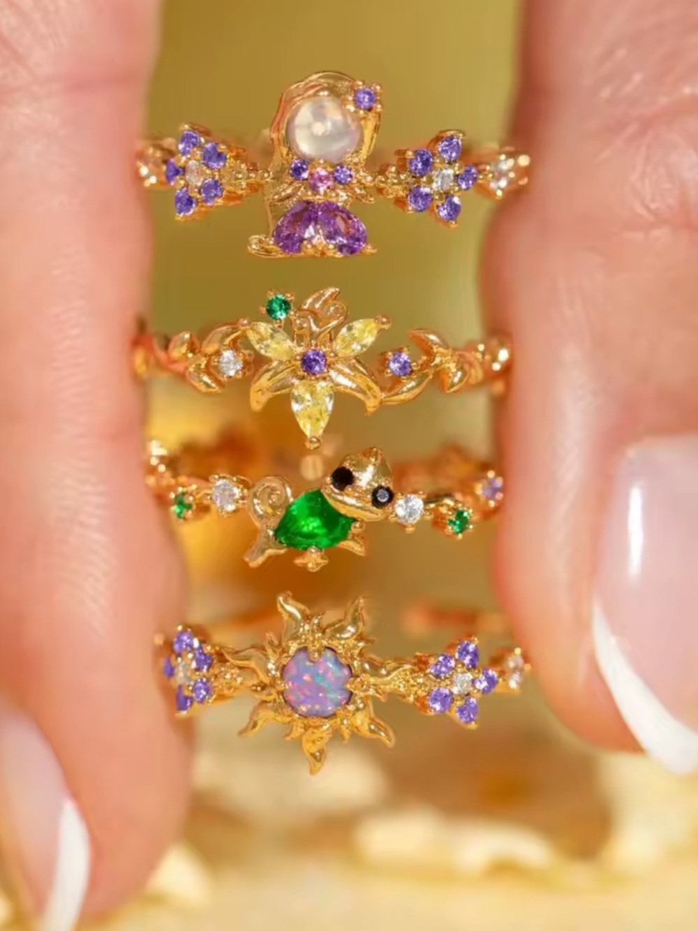 Disney Tangled Ring Set, Disney Rapunzel Ring Set